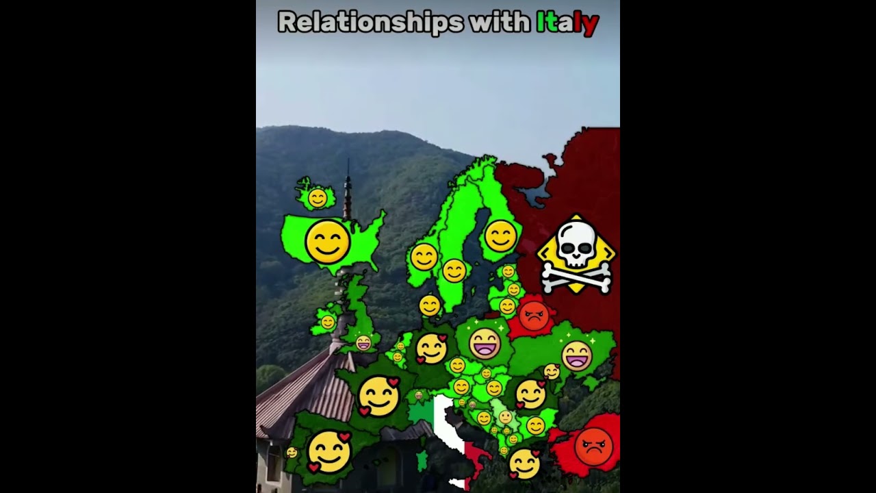 How&rsquo;s your country&rsquo;s relationship with Italy #map #europe #italy #mapper #mapguide #mapping