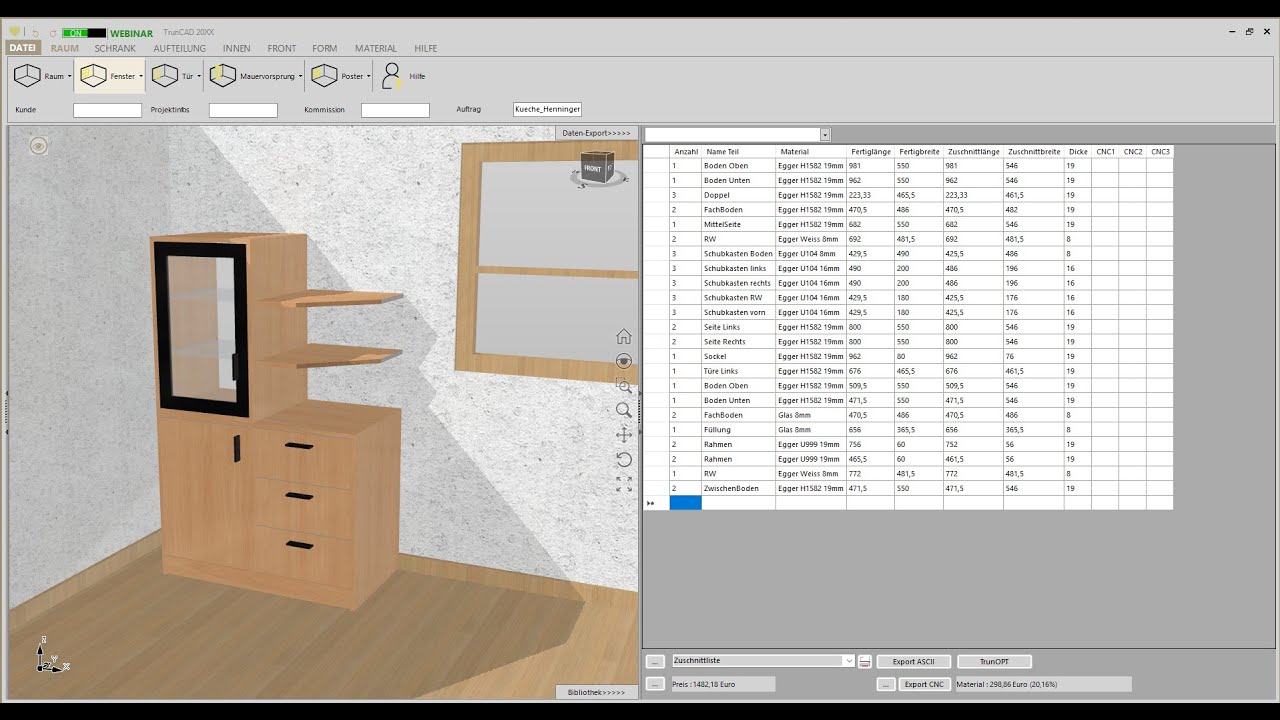 TrunCAD 20XX | Living room cupboard with a glass door