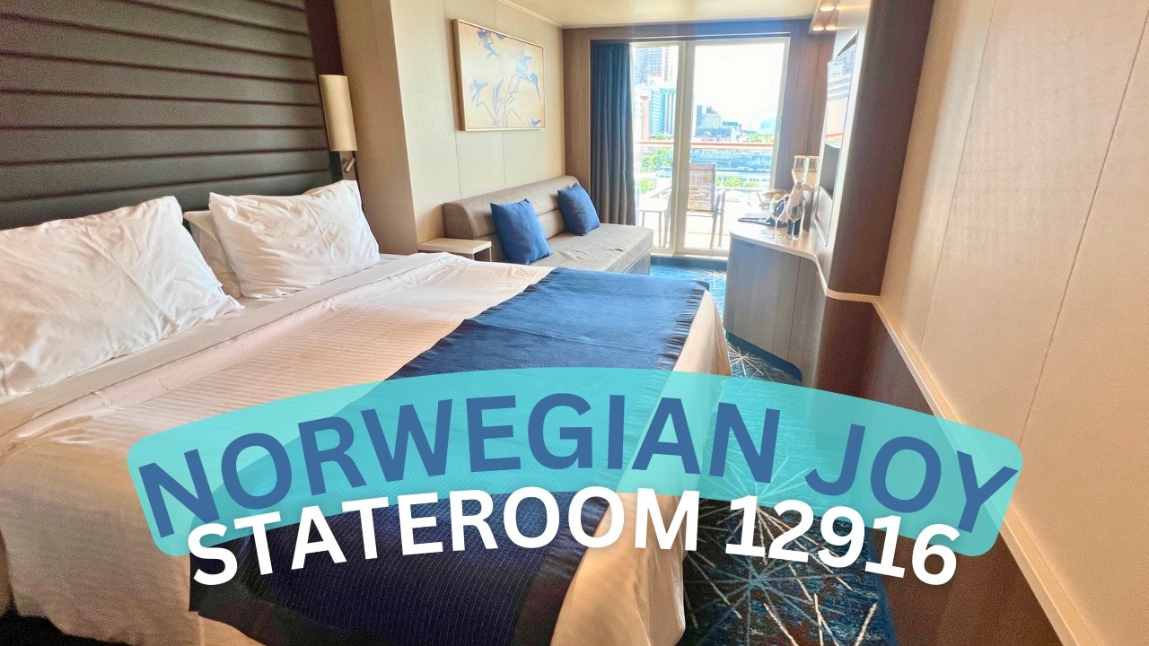 Norwegian Joy Cabin 12916 Tour 🚢 | Bump Out Balcony Stateroom