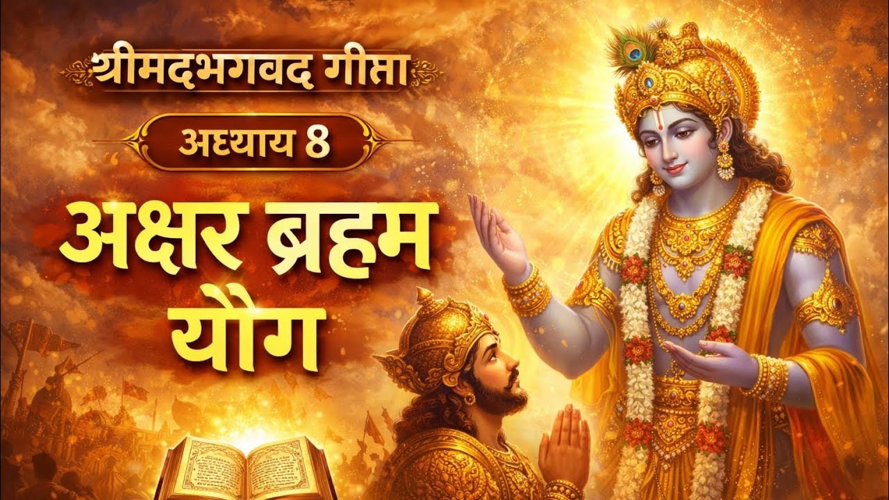 श्रीमद्भागवत गीता । अध्याय- 8 । अक्षर  ब्रह्म योग । SHRIMAD BHAGWAD GEETA  CHAPTER-8