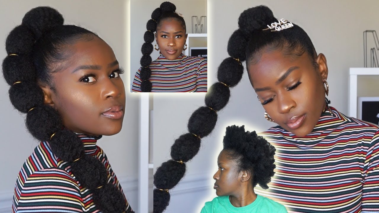 How to do a Super Long Bubble Ponytail On Short 4C Natural Hair!!! Trendy Style|Mona B.