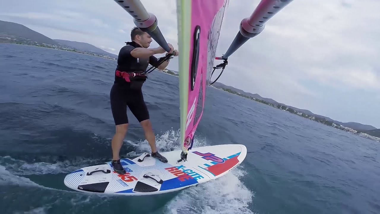 Windsurf, my first planing without footstraps