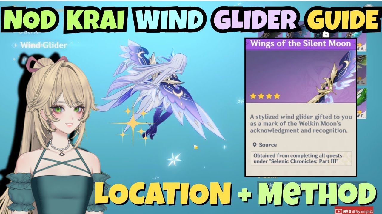 How To Get Nod Krai Wind Glider Wings Of The Silent Moon Guide | Genshin Impact