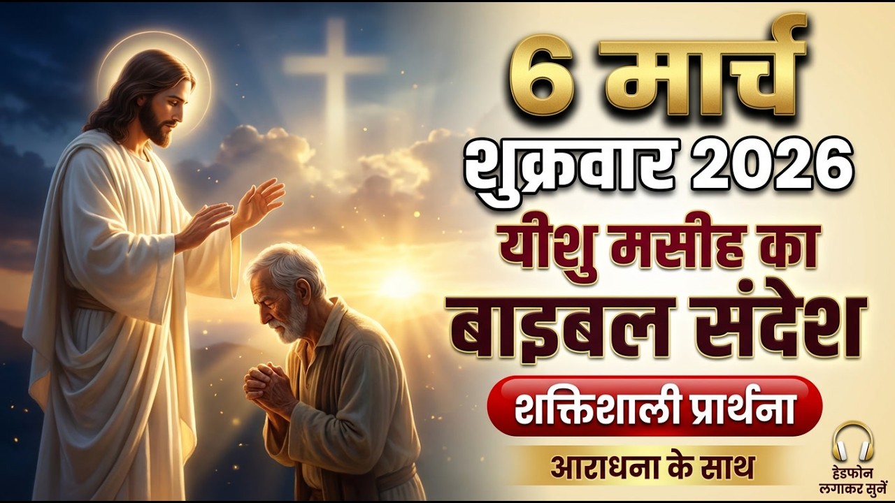✝️6 मार्च शुक्रवार 2026 का यीशु मसीह का बाइबल संदेश, शक्तिशाली प्रार्थना और आराधना #yeshu