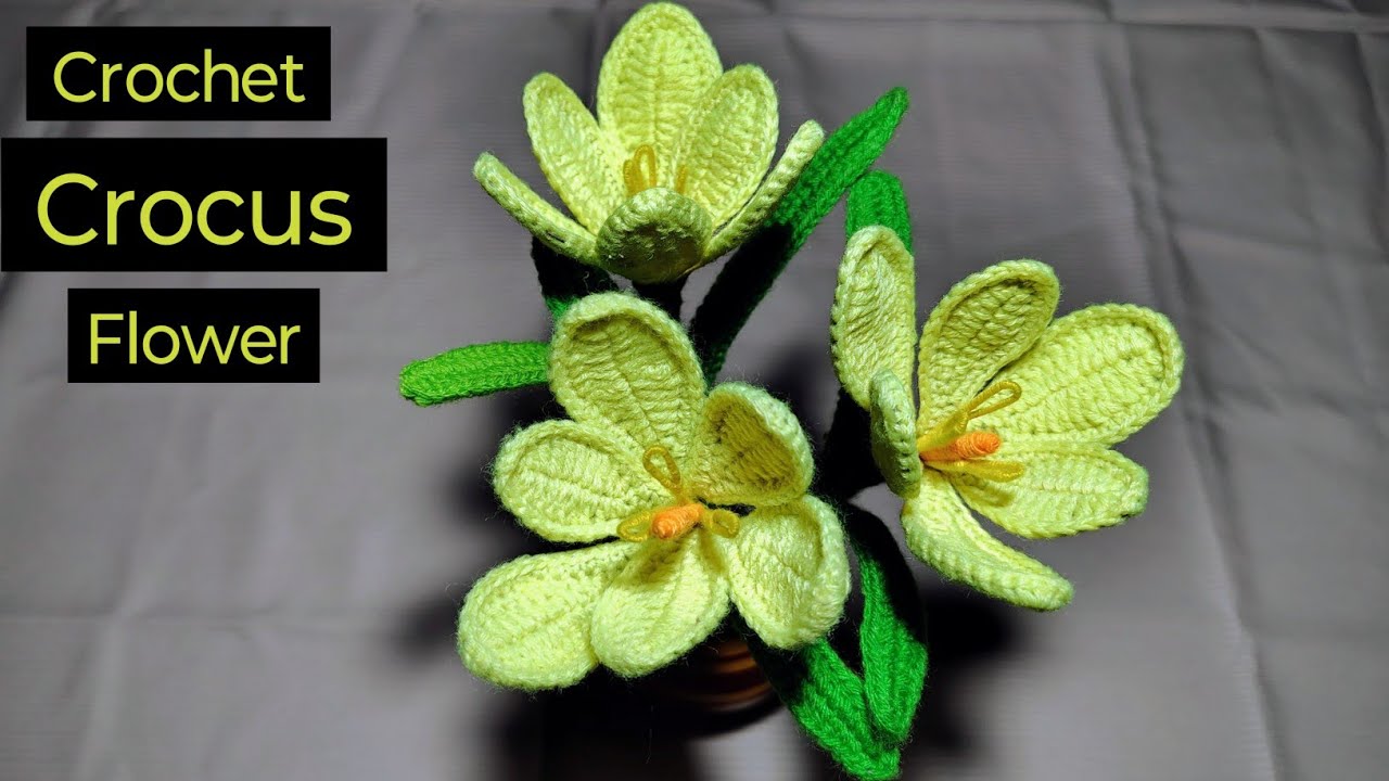 Part 1. Petals. How To Crochet a Crocus Flower // Crochet Tutorial For Beginners // Hena's Crochet..