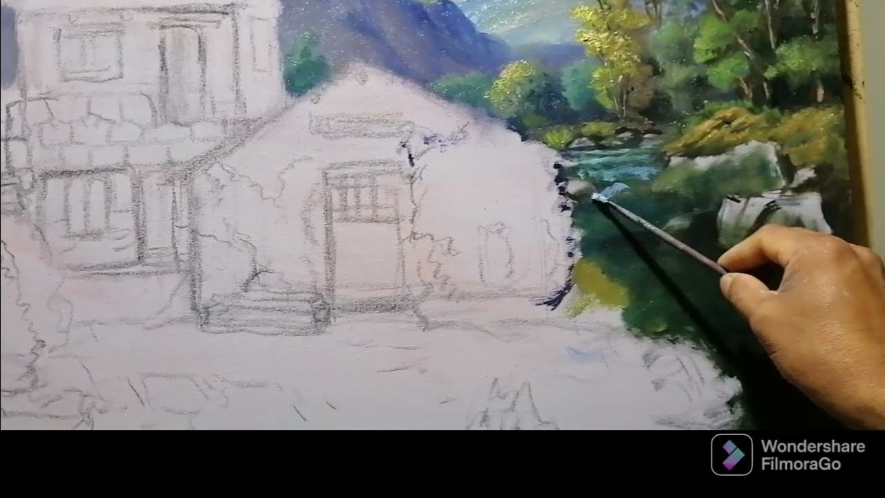 #105.aprende a PINTAR RIO y PIEDRAS de una VEZ!!.fácil de aprender. Éste pintor lo logró así. 😳ÓLEO.