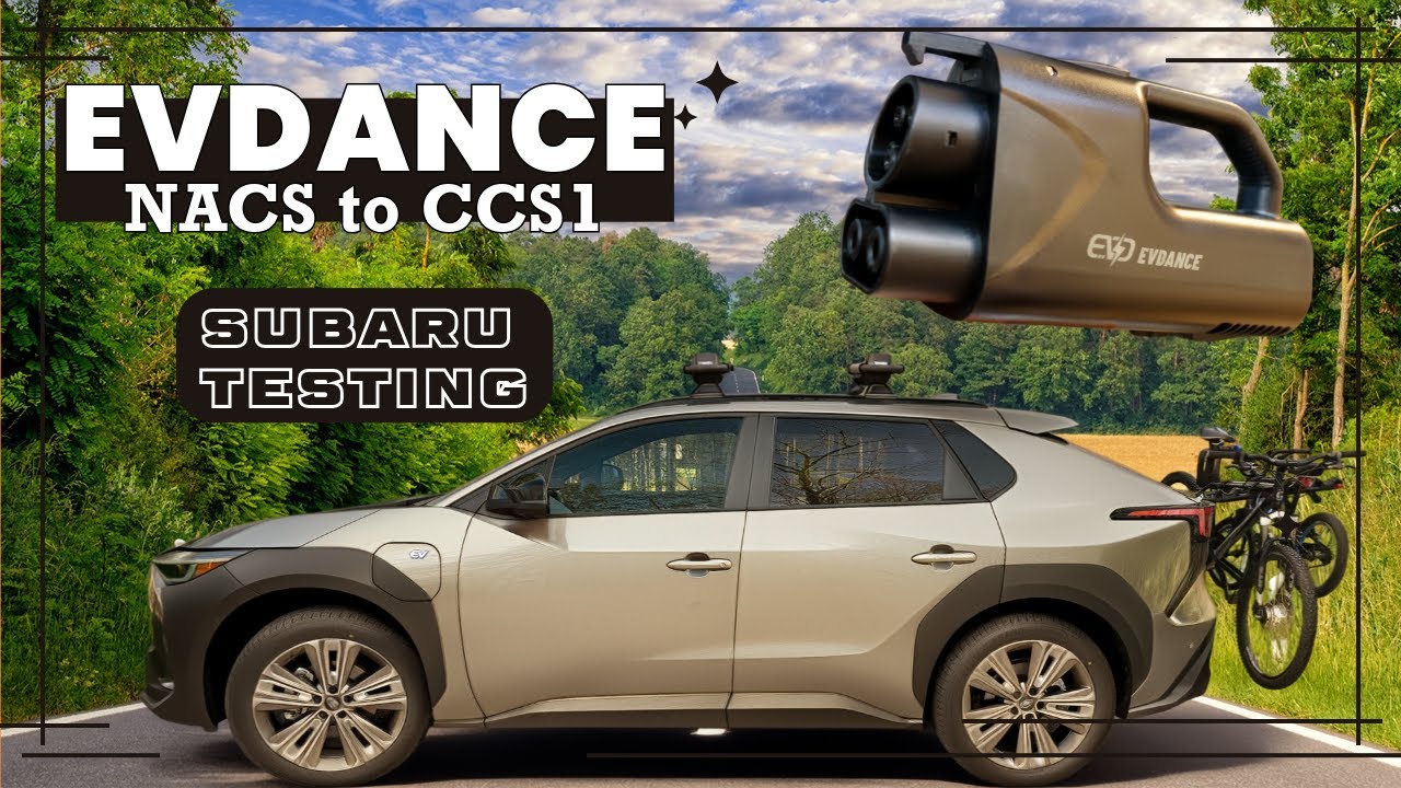 EVDANCE NACS to CCS1 Adapter Testing a Subaru Solterra at a Tesla Super Charge Station