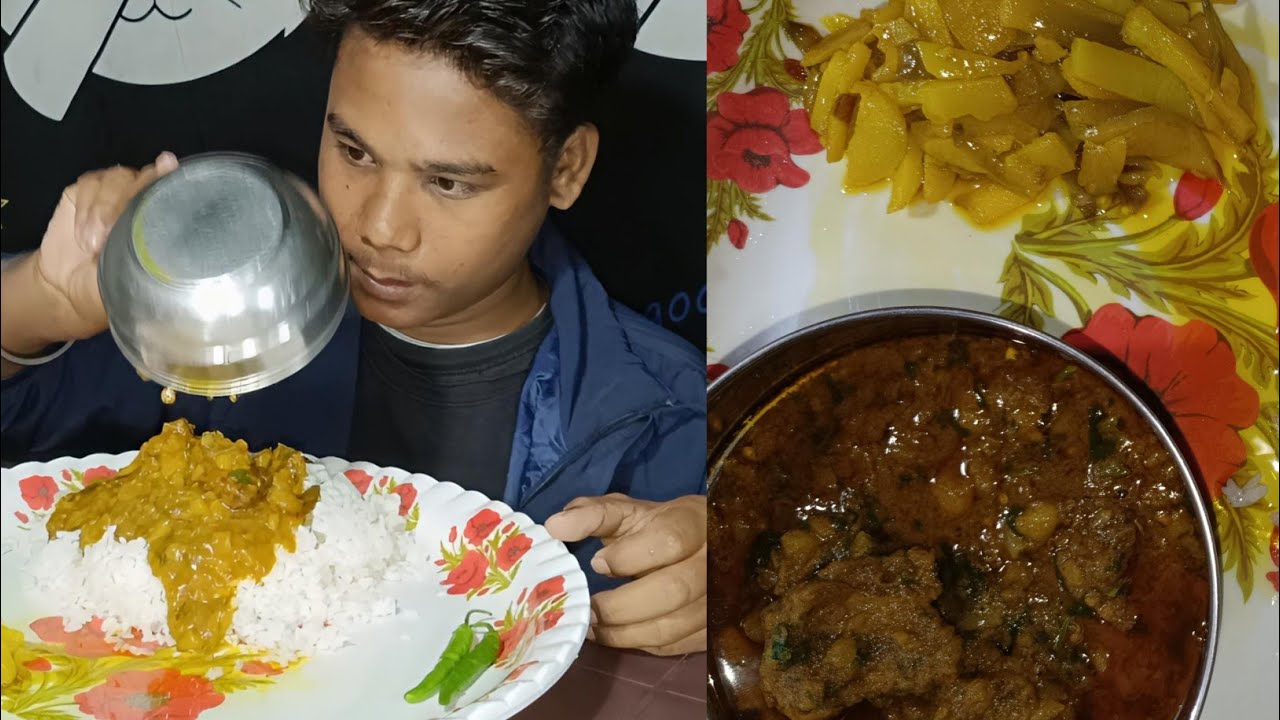Today Special Food, Pork Curry, With Potato Fry Rice, Northeast Food, Tribe Boys, Mukbang 🤤