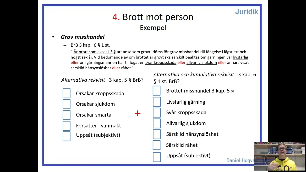Straffr&auml;tt - Del 4.1 - Brott mot person