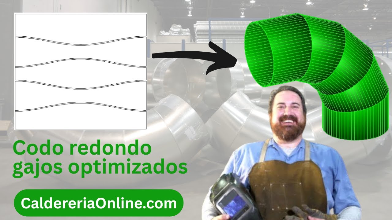 Tutorial paso a paso: trazado de codo redondo con gajos optimizados en pailería CaldereriaOnline.com