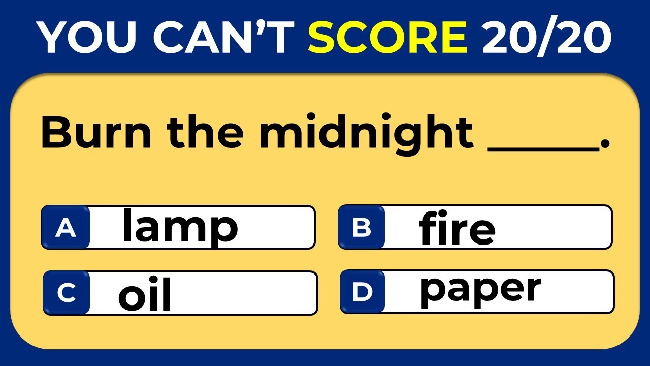 English Idiomatic Quiz: Can You Get A Perfect Score?  #challenge 1
