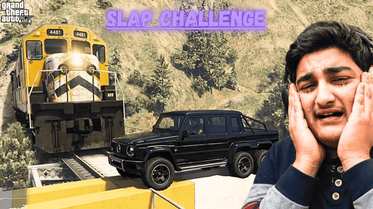 G-Wagon vs Train = Slap Challenge 😂 | GTA-5 Parkour
