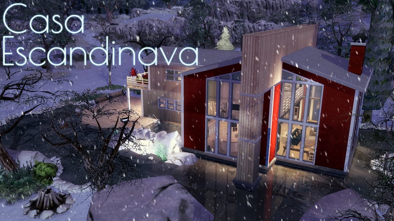 Casa Escandinava Tumblr (Tumblr Scandinavian House) no The Sims 4 | DULYTSIMS - Speed Build