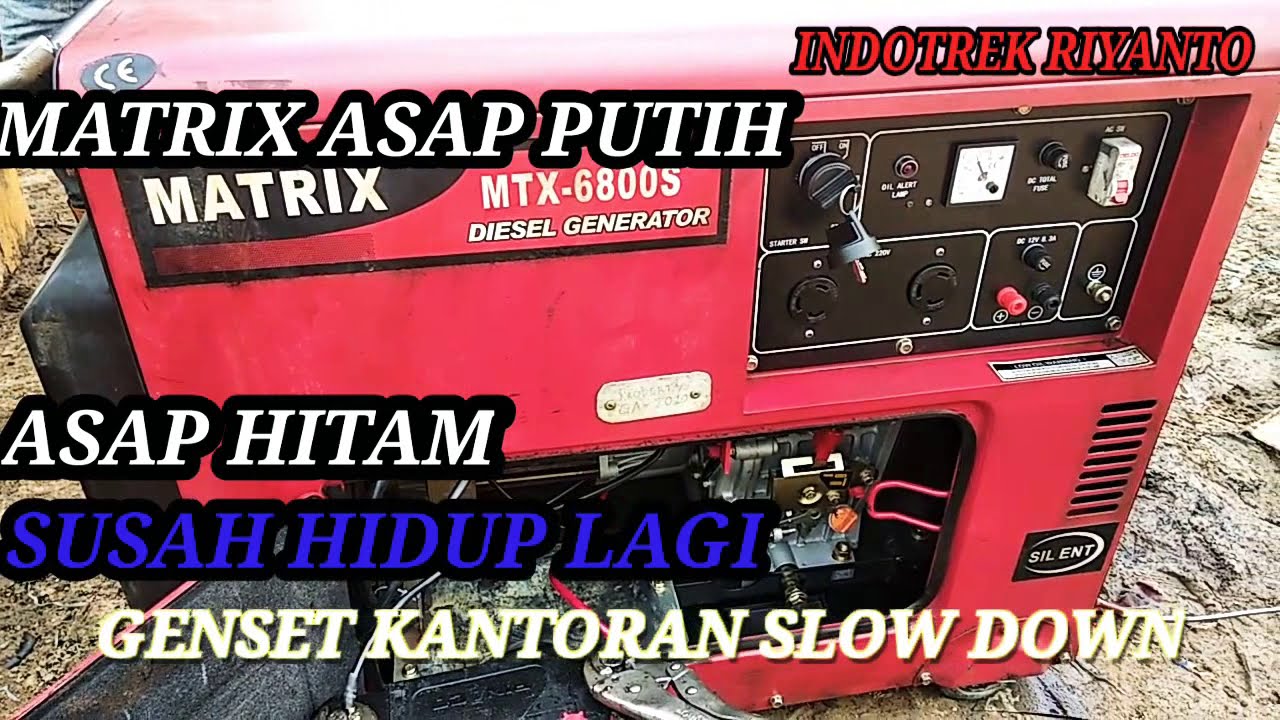 GENSET DIESEL SUSAH HIDUP||ASAP PUTIH,ASAP HITAM |GENSET KANTORAN SLOW DOWN|