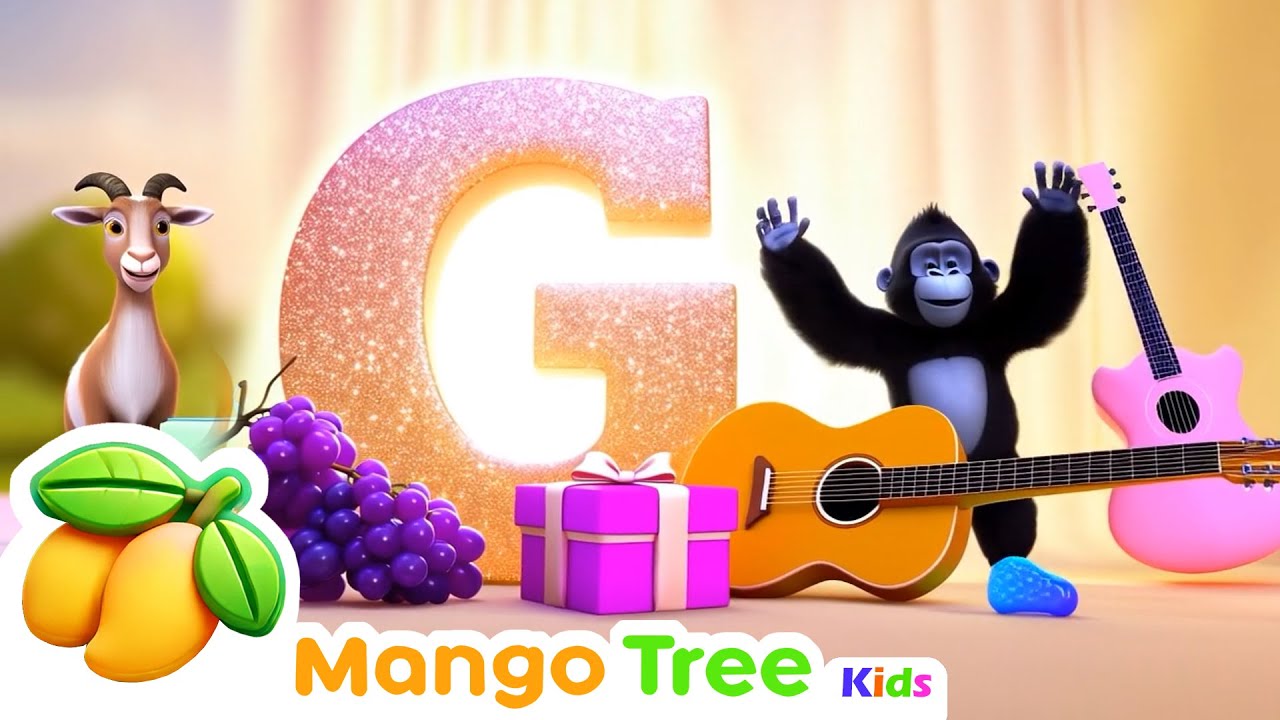 The Letter G Song | Phonics song | goat grapes gift guitar Mangotree Kids Nursery Rhymes & Kids Song