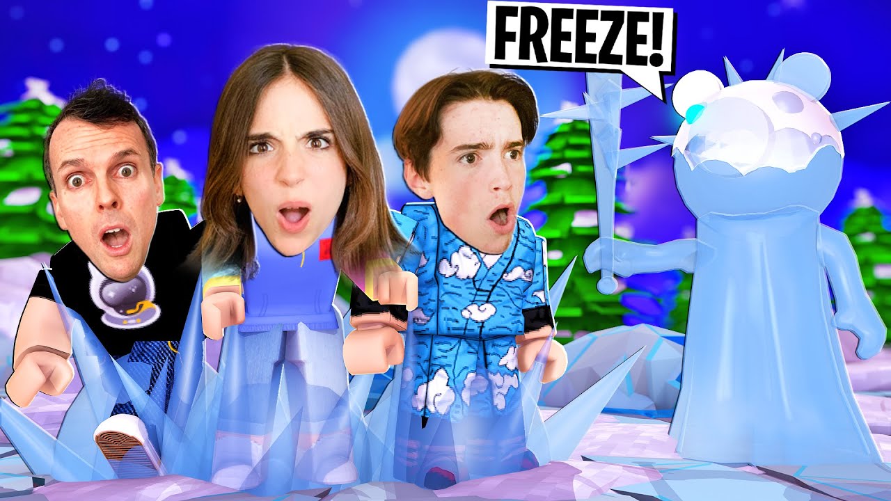 ROBLOX PIGGY but FREEZE CHALLENGE!! (Bee Family Gaming)