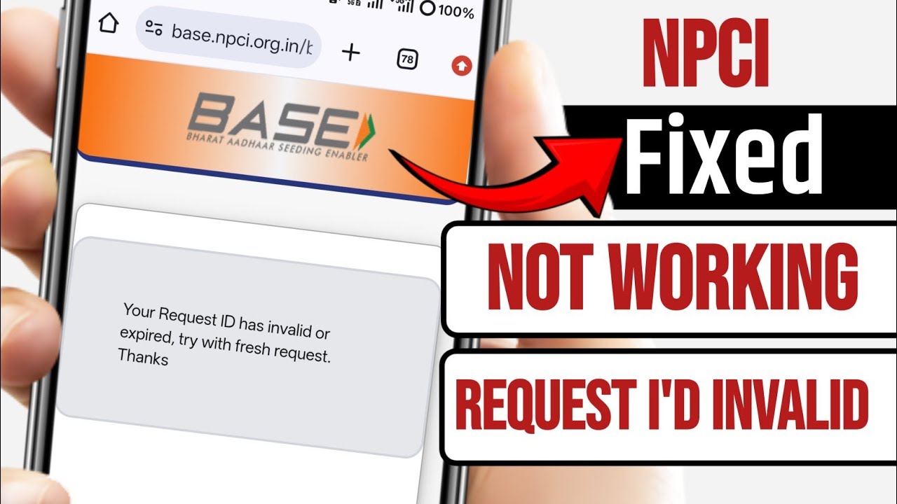 Fix npci Your Request ID has invalid or expired, try with fresh request. Thanks | npci not working 