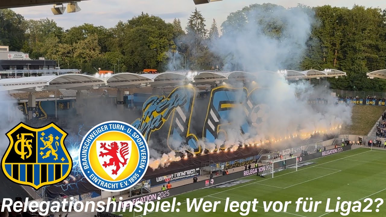 1.FC Saarbrücken - Eintracht Braunschweig | Mega Pyroshow, Choreo & Stimmung im Relegations-Hinspiel