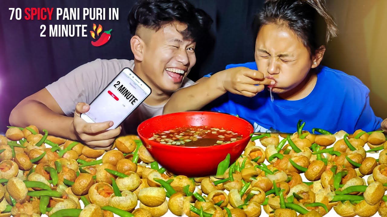 70 SPICY 🥵 PANI PURI IN 2 MINUTE CHALLENGE 😂 || EXTREME PUNISHMENT 😭 || NYPOLEE