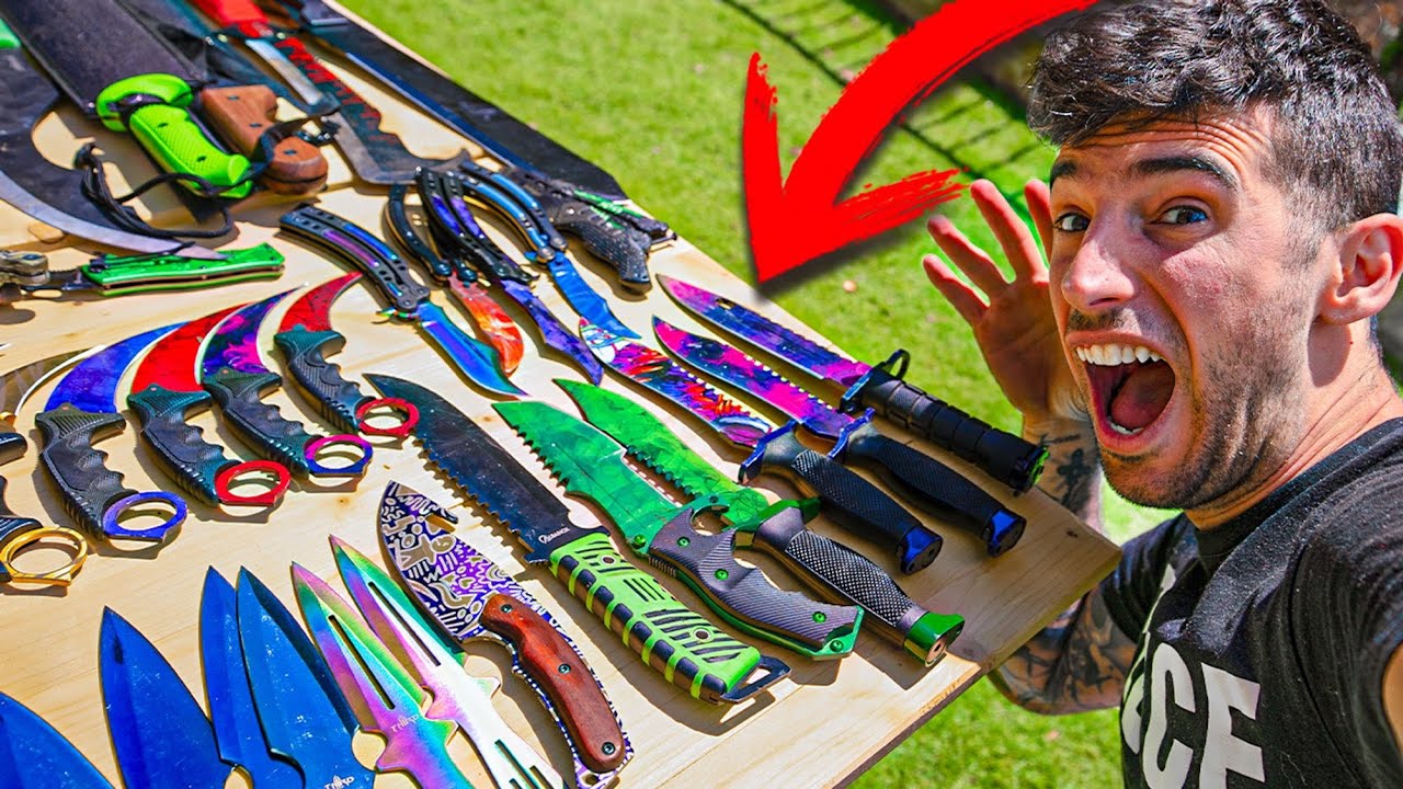 TODA MI COLECCION DE CUCHILLOS 2024 !! MACHETES, HACHAS Y KATANAS !!