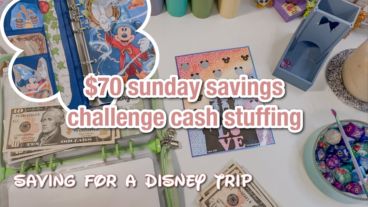 Челлендж по накоплению 70 долларов: пополнение наличными | День Диснея | Воскресные сбережения, 2...
