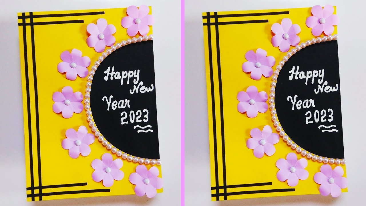 DIY happy new year card 2023 | How to make new year card easy | New year greeting card making ideas