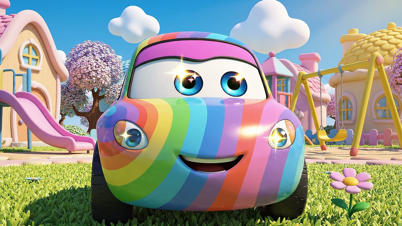 Rainbow Car Zooms Vroom Vroom Vroom | Color Learning & Vehicle Songs for Kids