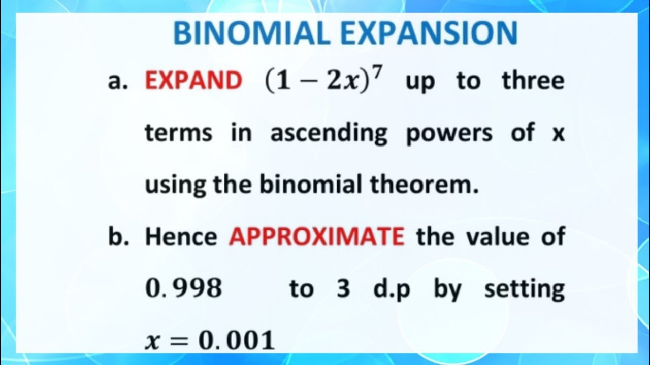 Binomial approximation using (a+b)^7: A level maths paper practicequestion. #aqamathspaper1  #wjec