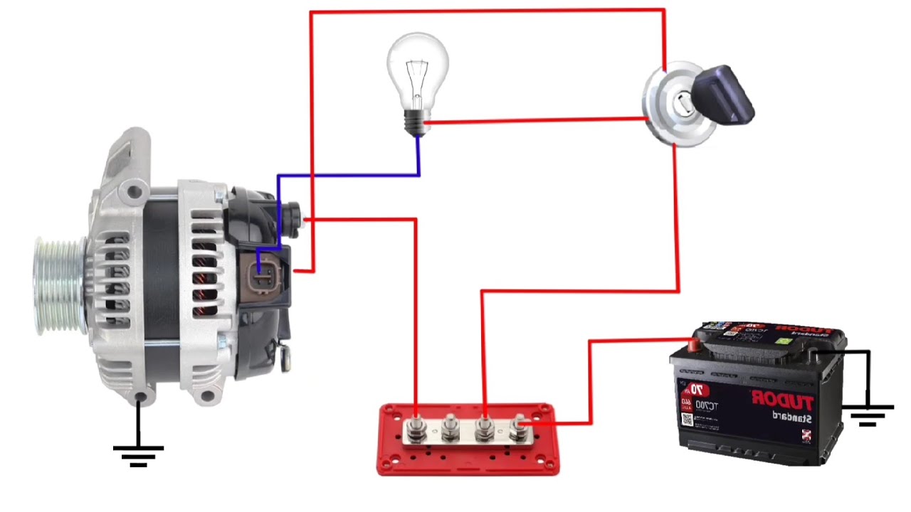 how to connection honda Civic 4 pin alternator | 4 pin alternator wiring diagram toyota/honda