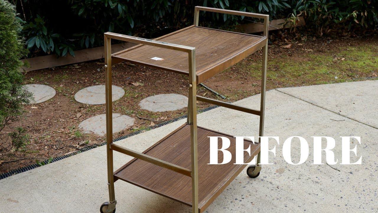 Vintage Bar Cart Makeover From the Thrift Store: Furniture Makeover - Thrift Diving
