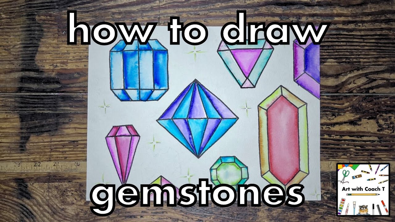 How to Draw Gemstones | Step by Step | Art for kids