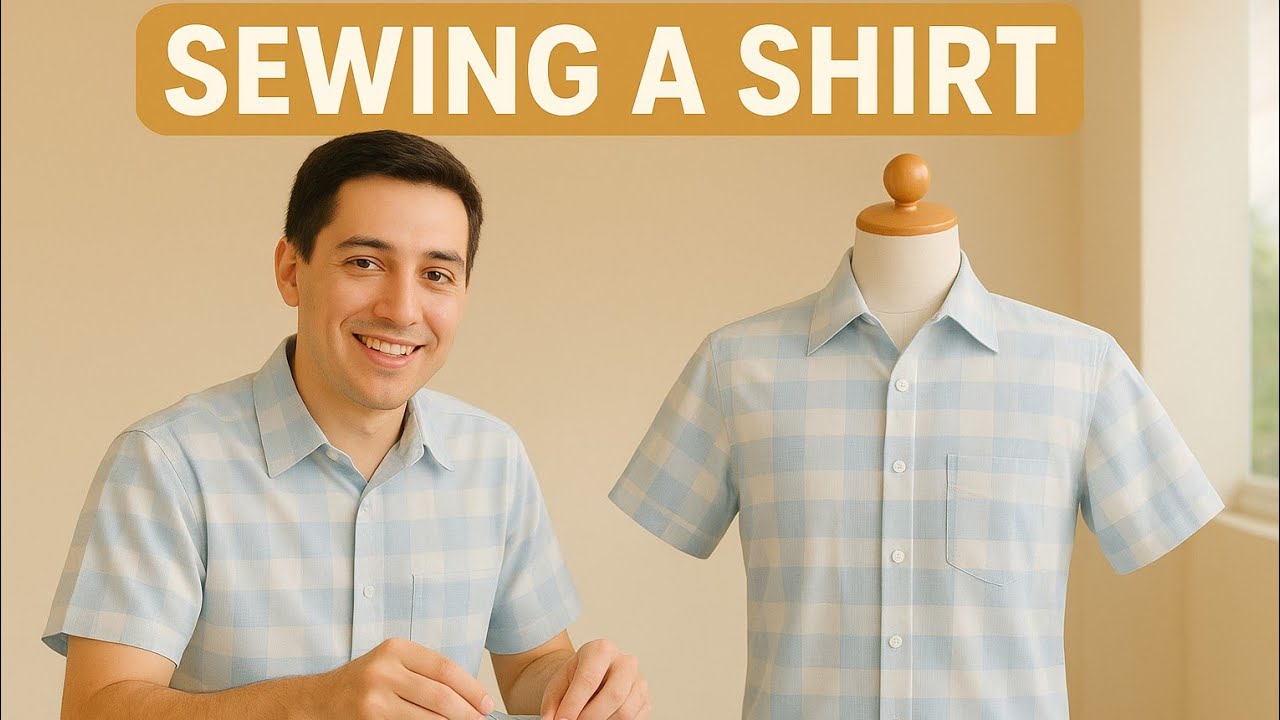 Sewing a Short Sleeve Shirt | Full Tailoring Process (No Talking)