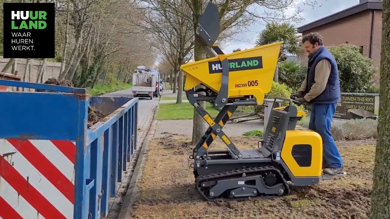 Demovideo - hoe werkt een rupsdumper high tip 550 kg?