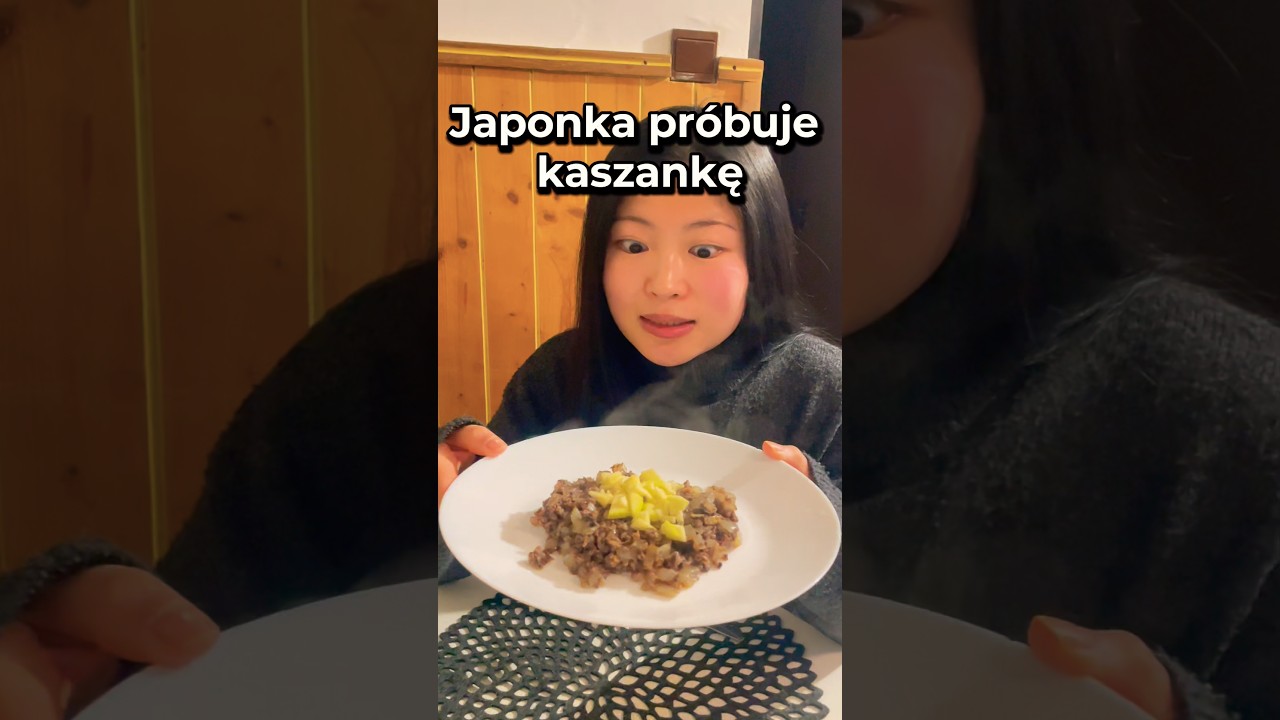 Japonka pr&oacute;buje kaszankę #polska #japonia