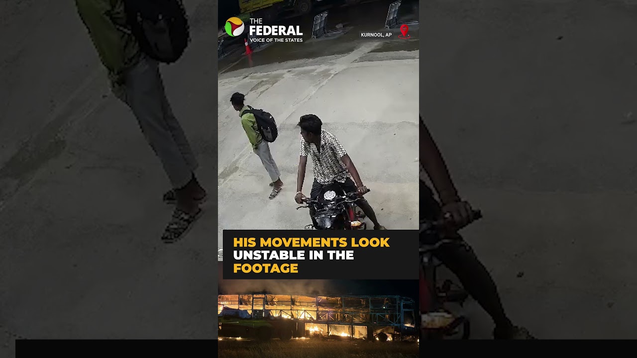 CCTV shows biker minutes before Kurnool bus fire tragedy