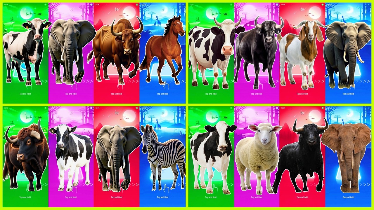 Funny Ferdinand 🆚 Funny Rhino 🆚 Funny Sheep  🆚 Funny Wolf 🆚 Tiles Hop EDM Rush