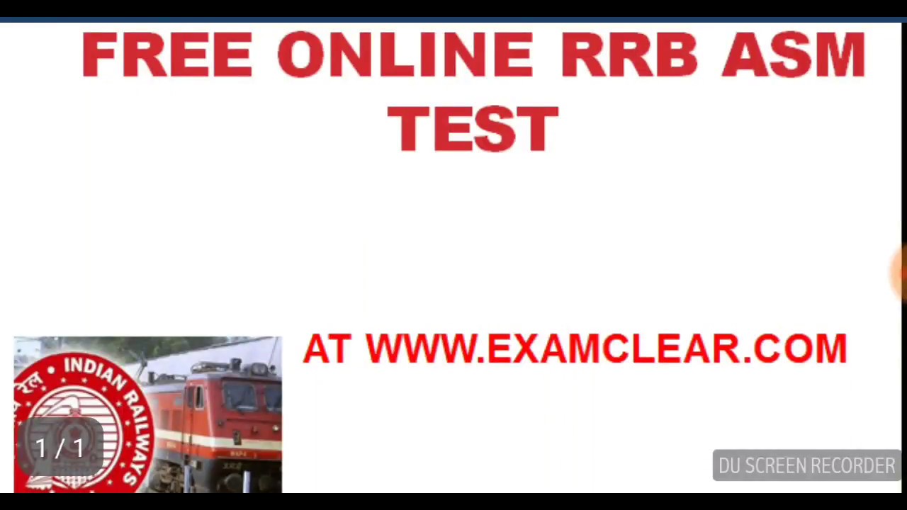 FREE ONLINE RRB ASM TEST