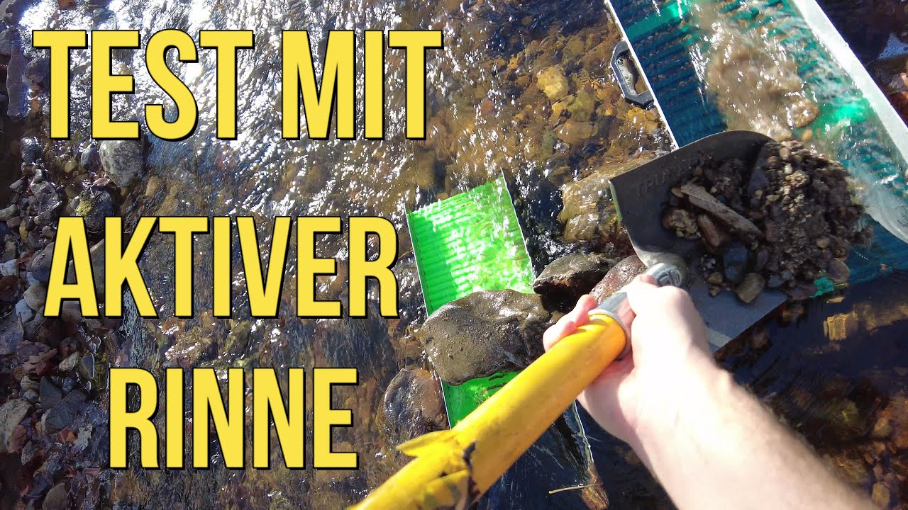 HOBBY GOLDWASCHEN - ICH TESTE EIN AKTIVES RINNENSYSTEM AUF UNGESIEBTES REINSCHAUFELN (SLUICE TEST)
