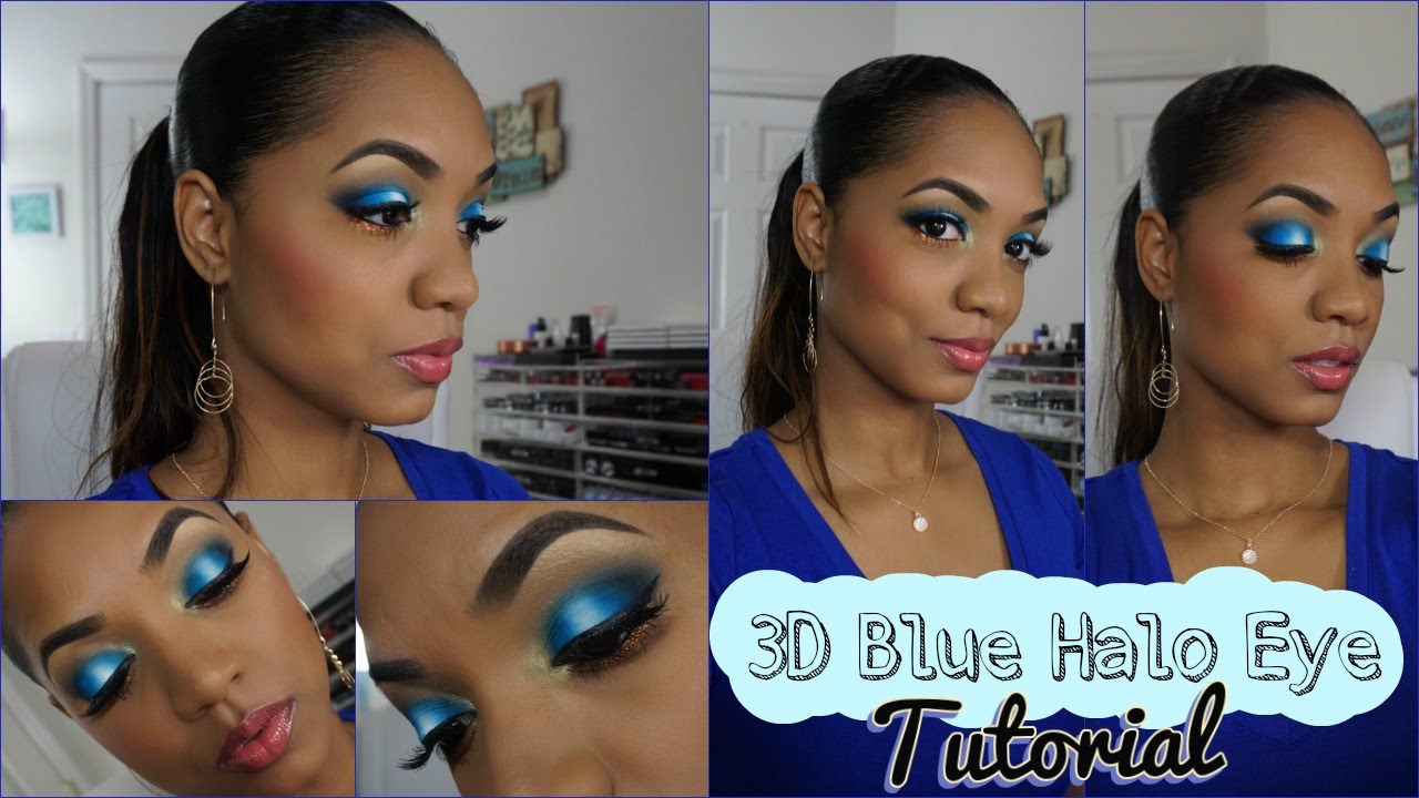 MAKEUP TUTORIAL | 3D Blue Halo Smokey Eye LOOK + Full Face