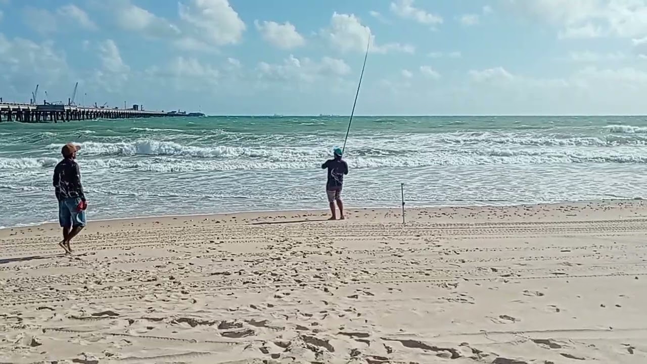 Maré pequena, muito vento 🍃 bastante sargato e muita dificuldade pra pescar,más saio o frito.