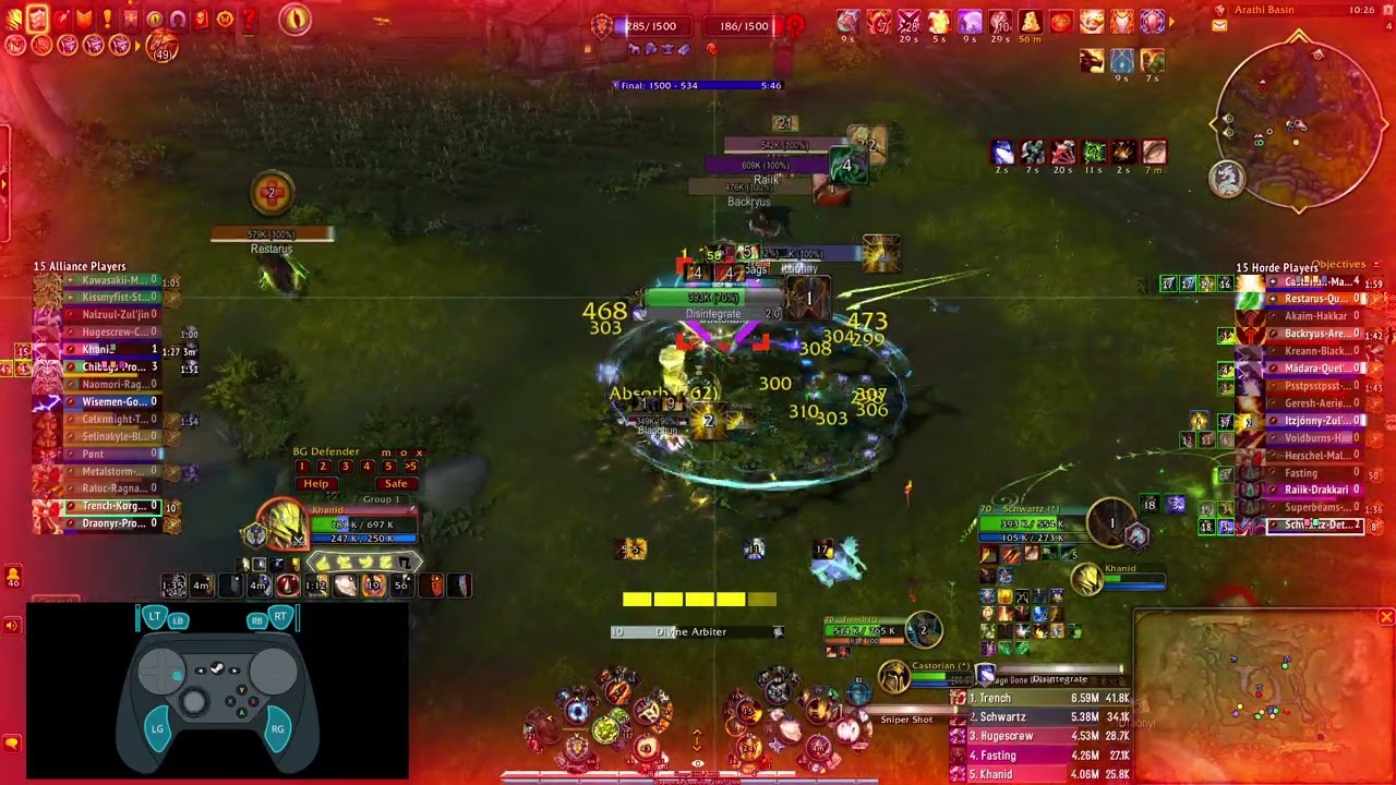 WoW Dragonflight - Arathi Basin GY Domination Steam Controller PVP Ret Paladin Smooth Gameplay