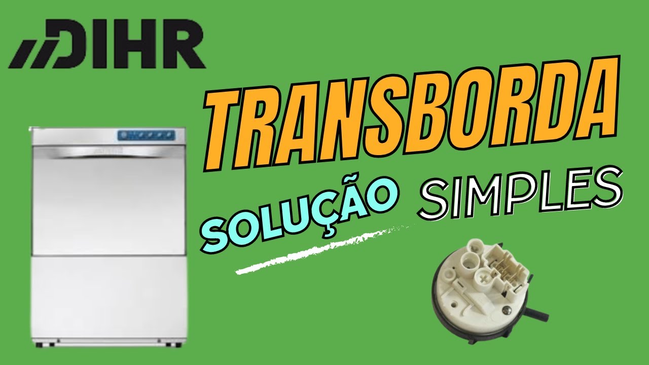 Máquina de lavar chávenas industrial Dihr transborda de água e não coloca água sozinha