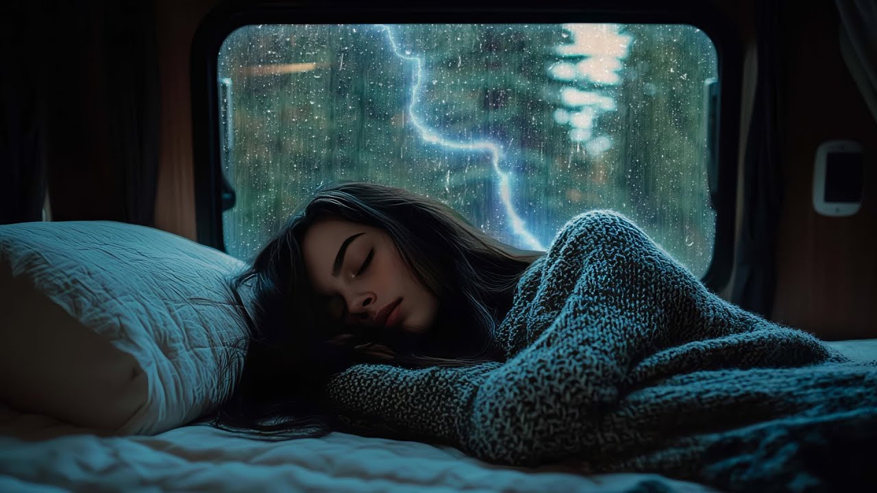Lulled you to sleep in a camping car with raindrops outside the window - Rain sounds for sleeping