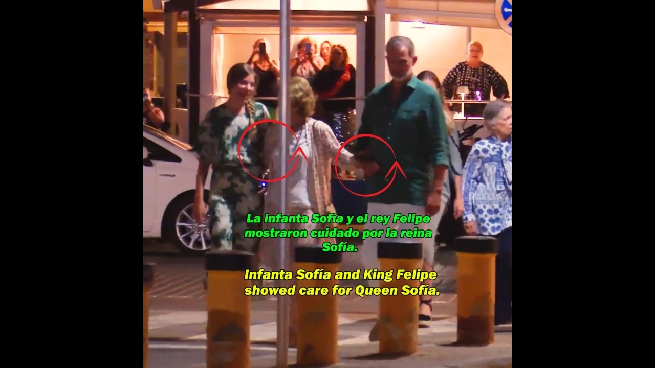 Infanta Sof&iacute;a and King Felipe showed care for Queen Sof&iacute;a.