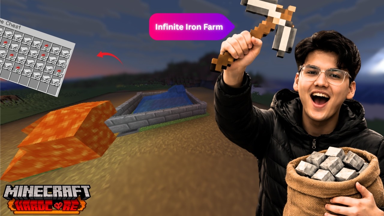 Making unlimited iron farm 🔥👌| Minecraft hardcore world