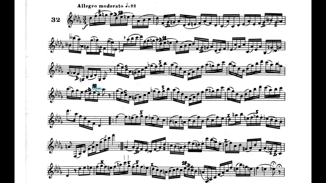 32 Studies for clarinet. C. Rose. Nº32 Allegro moderato
