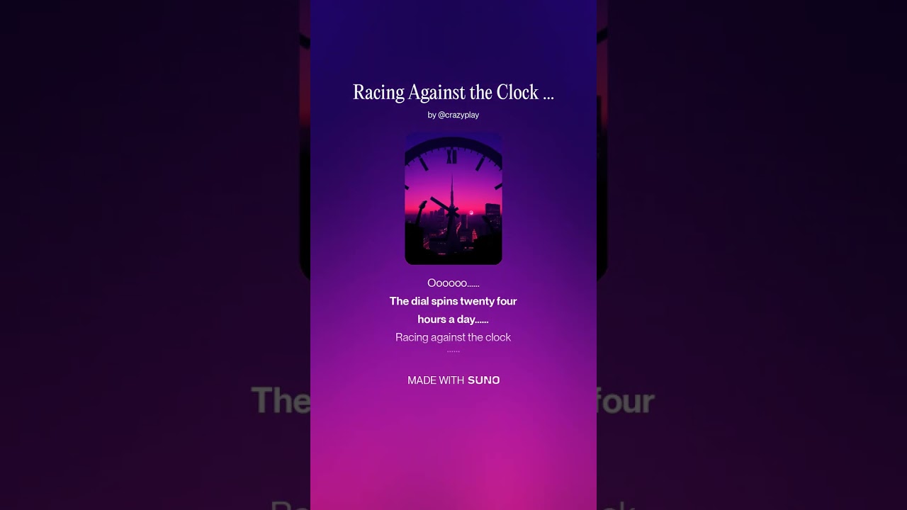 Racing Against the Clock (24 Hours a Day)/Classic Rock/Grunge/AI Music/Lyrics 100% Human Written