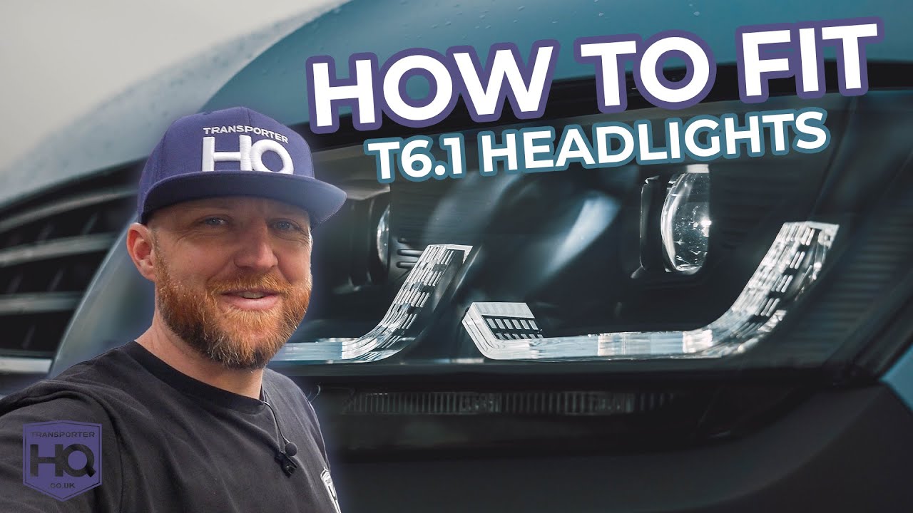 Как установить динамические светодиодные фары DRL на VW Transporter T6.1 от головного офиса Trans...
