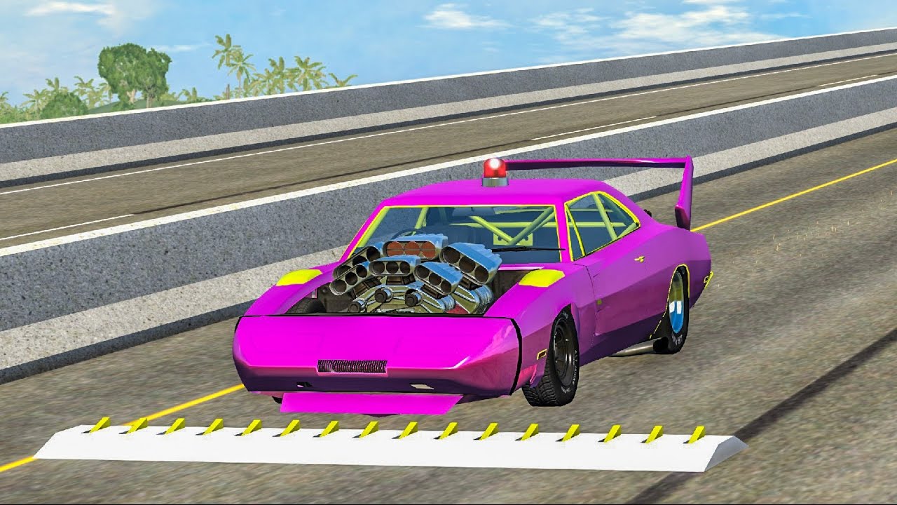 SPIKE STRIP HIGH SPEED CRASHES #14 - BeamNG Drive