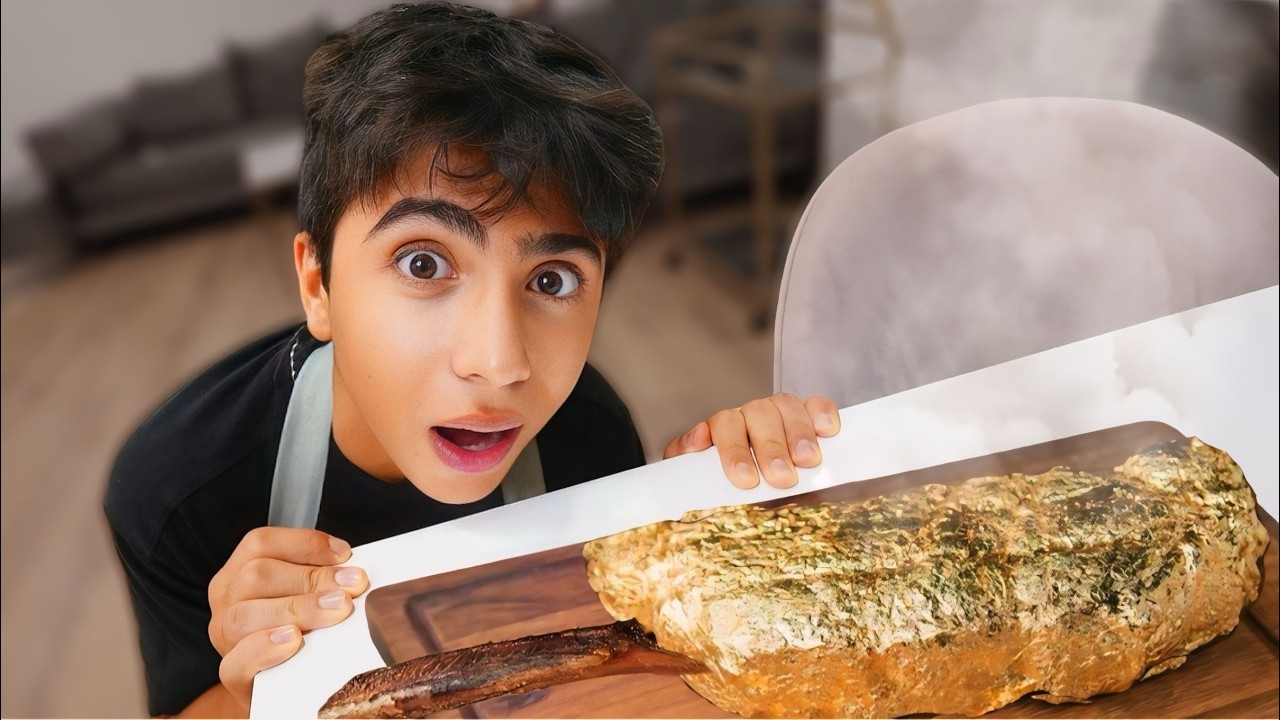 عملت ستيك لحم من الذهب الحقيقي 🍖 (في بيتنا)